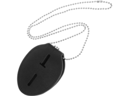 Porta Crachá Em Couro Pu Preto Com Design Oval Elegante E Corrente Multifuncional, Ideal Uso Profissional E Eventos
