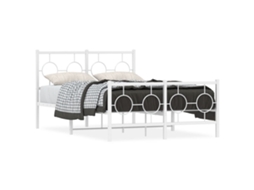 Estrutura de Cama com Cabeceira e Pés Metal Branco MAISON EXCLUSIVE 120x200 cm