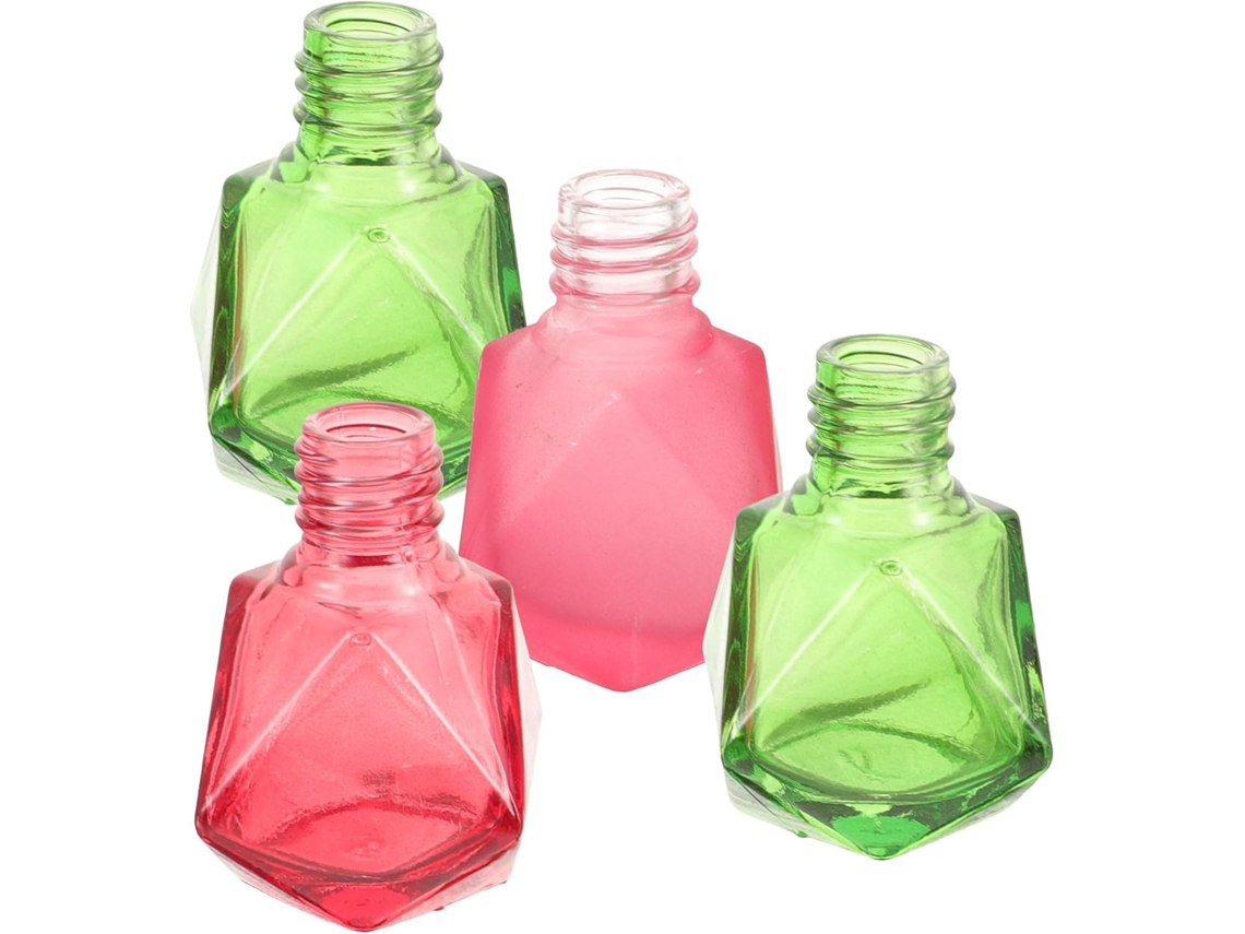 Frascos Esmaltados 10ml, Cor Aleatória, Conjunto de 4 Frascos de Vidro Recarregáveis