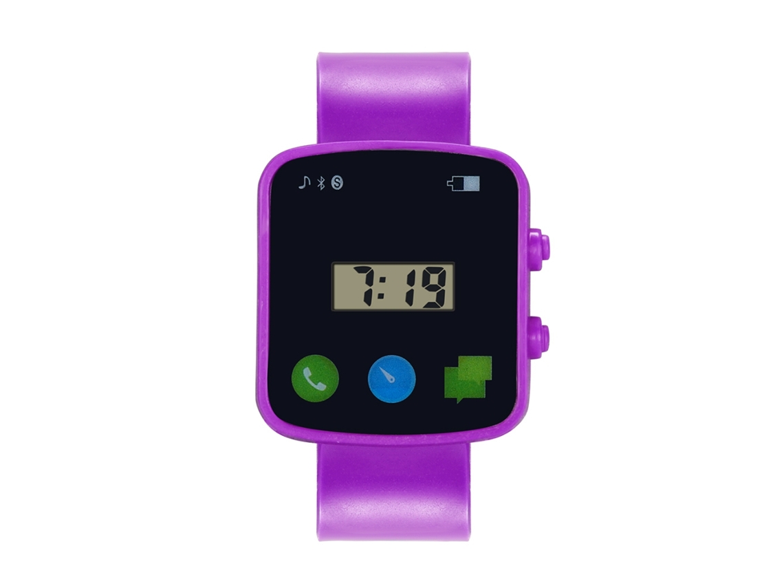 Relógio eletrônico infantil com pulseira de PVC, resistente à água até 30 metros (roxo)