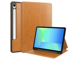Capa Fwinl Para Samsung Galaxy Tab S9 Fe Sm X510/sm X516 Com Ranhura Para Caneta Marrom