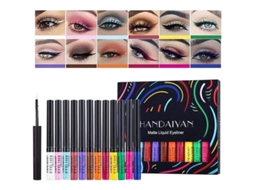 Kit De 12 Lápis De Olho Colorido Fosco, Delineador Waterproof De Gel Cremoso De Longa Duração
