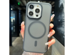 Capa Transparente Híbrida Para Iphone 15 Pro Max - Tpu E Pc Com Magsafe - Preta