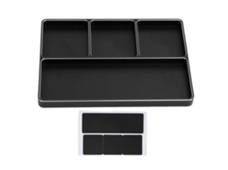 Bandeja de parafusos para reparo RC 4 compartimentos de liga de alumínio com base magnética para carros e aviões RC preta S/MARCA