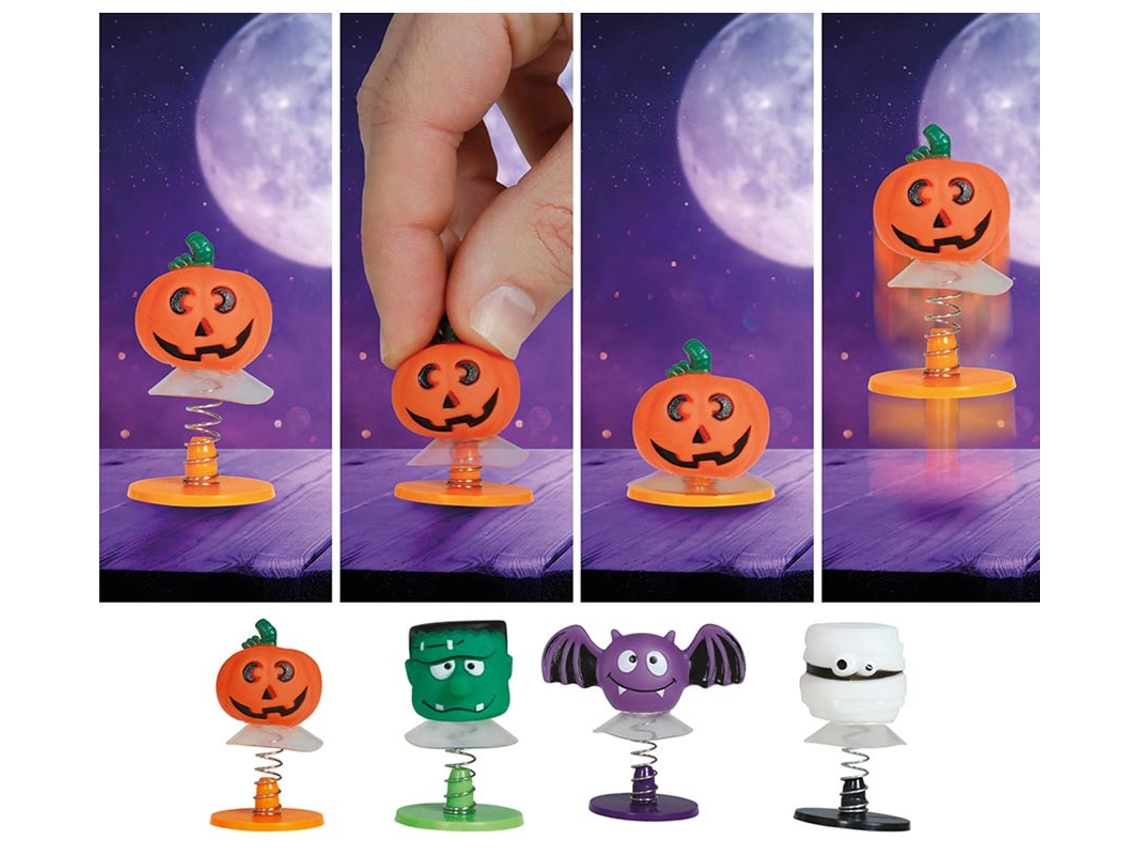 Saco com 4 bonecos saltadores de Halloween 4,5 cm