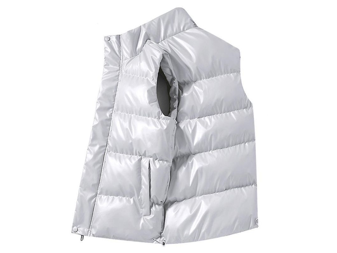 2026-chaleco Acolchado Sem Mangas Leve E Brilhante Para Homem Com Zíper E Bolsos Vrp 2xl Blanco