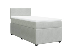 Cama com Molas/colchão 90x190 Cm Veludo Cinza claro MAISON EXCLUSIVE