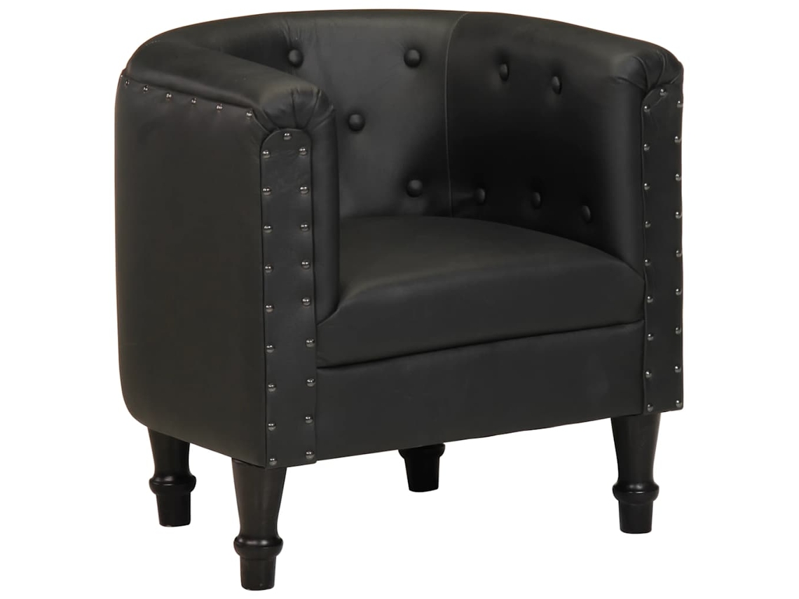 Tub Chair, Tub Chairs Vidaxl Preto Couro