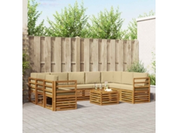 Vidaxl Conjunto De Sofás Para Exterior 10 Unid. Natural E Bege