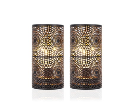 Jogo De 2 Luminárias De Mesa Em Metal Preto, Sem Fio E A Bateria, Iluminação Decorativa Com Lâmpada Estilo Edison Jhy Design