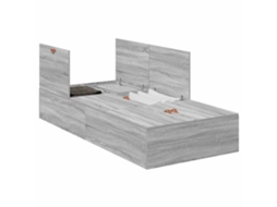 Estrado de Cama com Arrumação Cinza Sonoma 175x200 cm MAISON EXCLUSIVE