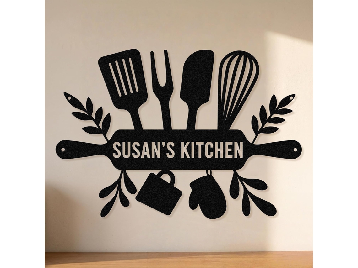 Placa De Identificação Personalizada Para Cozinha Em Ferro Forjado Cortado A Laser Metal 3)