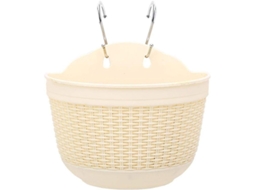 Maceta Colgante De Plástico Com Ganchos Para Jardim, Varanda, Pátio Exterior 21x13.5cm Bege
