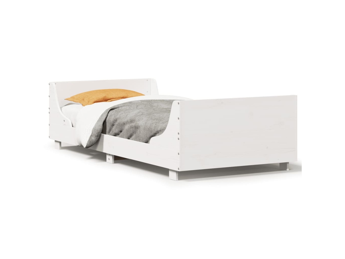Bed Frame, Bed Frames Vidaxl Branco Madeira De Pinho (100 X 200 Cm)