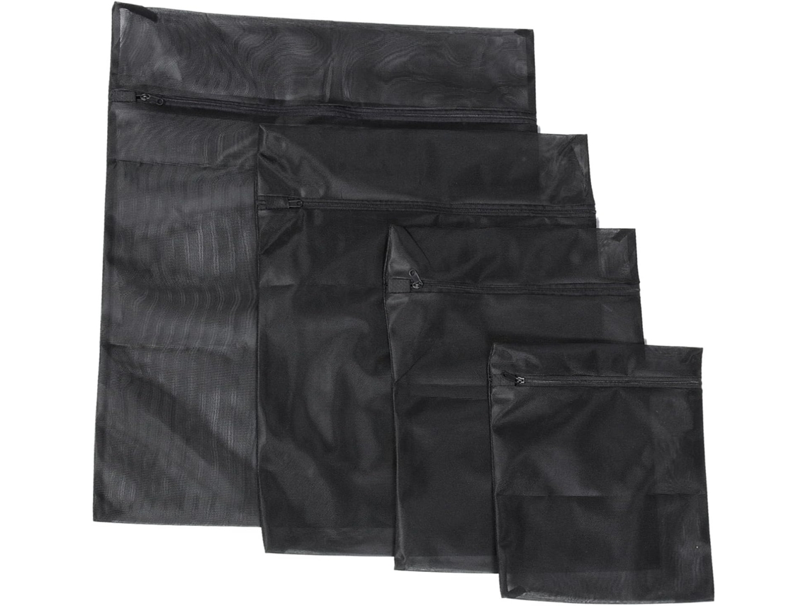 Conjunto de 4 Sacos Malha Poliéster para Lavanderia com Zíper, Ideais Roupas Delicadas e Íntimas CHABERLU