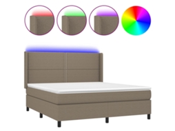Box Spring Bed, Box Spring Beds Vidaxl Cinzento-acastanhado Tecido (180 X 200 Cm)