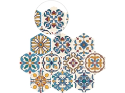 10 Peças De Pvc Adesivas Hexagonais Para Azulejos, 20x23cm