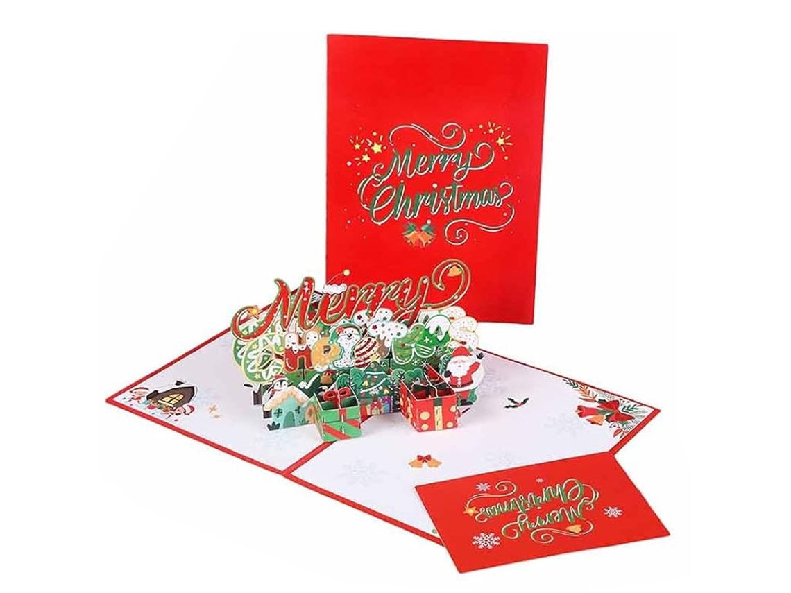 Conjunto de 1 Cartão Pop Up de Feliz Natal Cartão Festivo 3D NEVEANCE