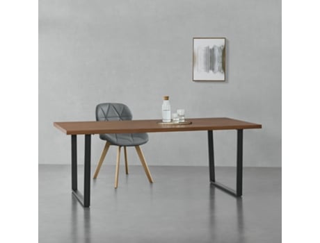 Mesa de Refeição [EN.CASA]  (Castanho - MDF, aço sinterizado - 200 x 100 x 76 cm)