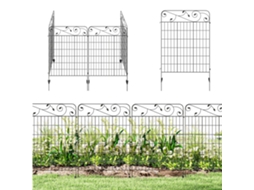 Cerca de Jardim Externa de 4 Painéis 88x110 Cm com Ângulo Ajustável Preto Ge