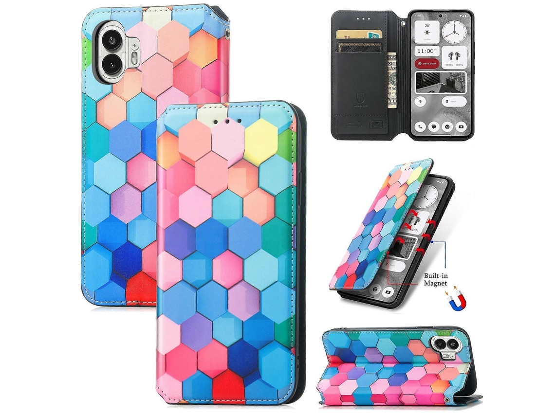 Capa De Celular Caseneo Colorida Em Couro Magnético Para Nothing Phone 2