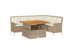 Conjunto de 2 Sofás para Jardim com Almofadões Vime Pe Bege MAISON EXCLUSIVE (90x200 cm)