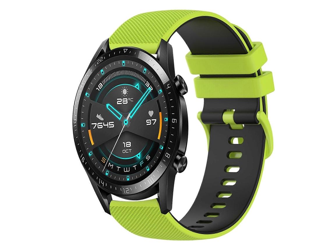 Pulseira De Silicone Quadriculada Bicolor De 20 Mm Para Huawei Watch 2