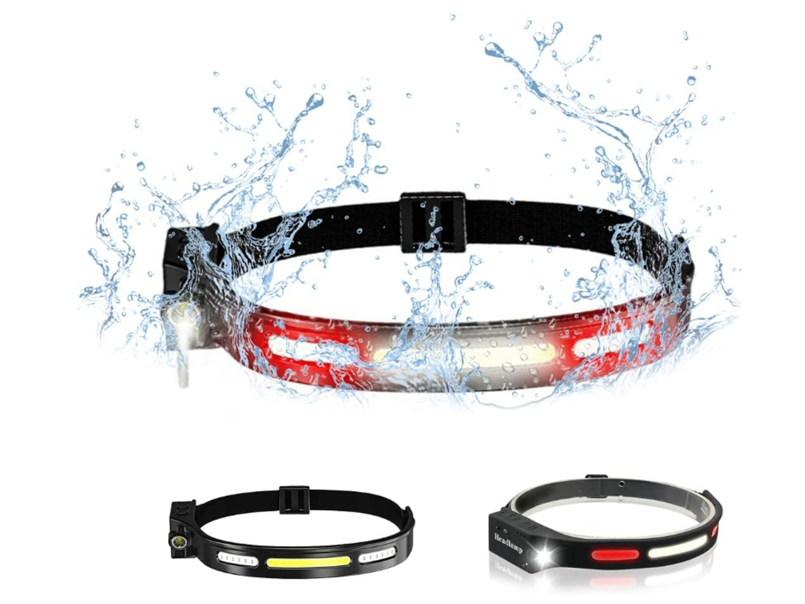 Farol Lanterna Faróis de Led Recarregáveis com Modo Sos e Sensor de Movimento Brilhante 5 Modos Farol Leve À Prova D'Água Preto YIZHOOD