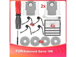 Conjunto De 18 Peças De Reposição Para O Aspirador Robô Saros 10r: Escova Principal, Escovas Laterais, Filtros Hepa, Panos De Limpeza, Etc.