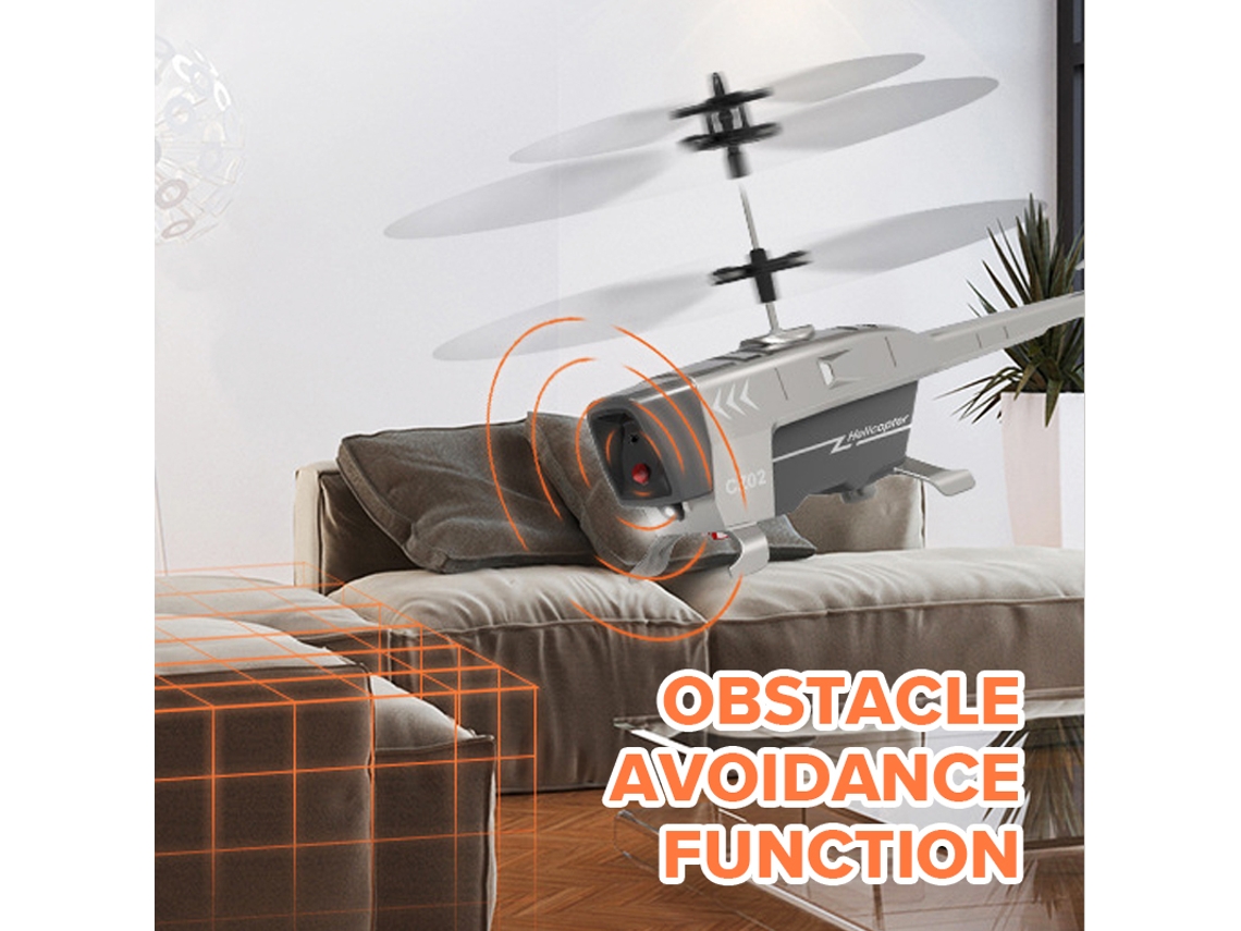 Helicóptero de Controle Remoto 3.5Ch Duração Da Bateria: 10 Min Cinza YIZHOOD