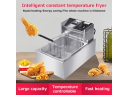 Fritadeira Elétrica Inteligente LAXISCREED com 6l, 2500w, Aço Inox, Temperatura Constante para Casa e Comércio