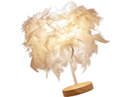Luminária de mesa Yosoo Health Gear Feather, luz de cabeça LED de 3 W em madeira maciça, luz noturna USB ajustável.