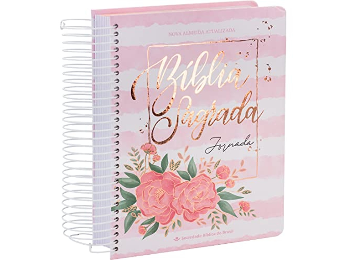 Livro Bíblia Sagrada Jornada Aquarela Rosa de Sbb (Português)