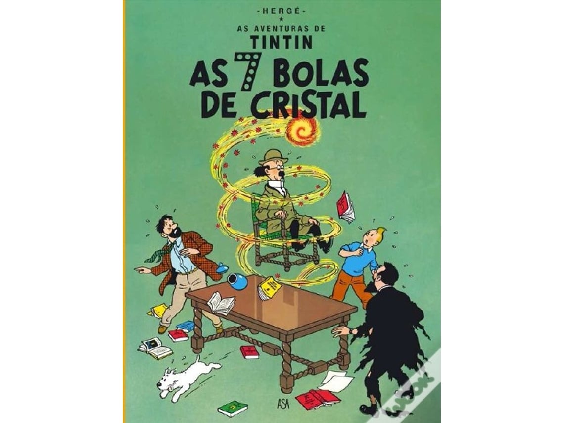 Livro As 7 Bolas de Cristal de Hergé (Português)