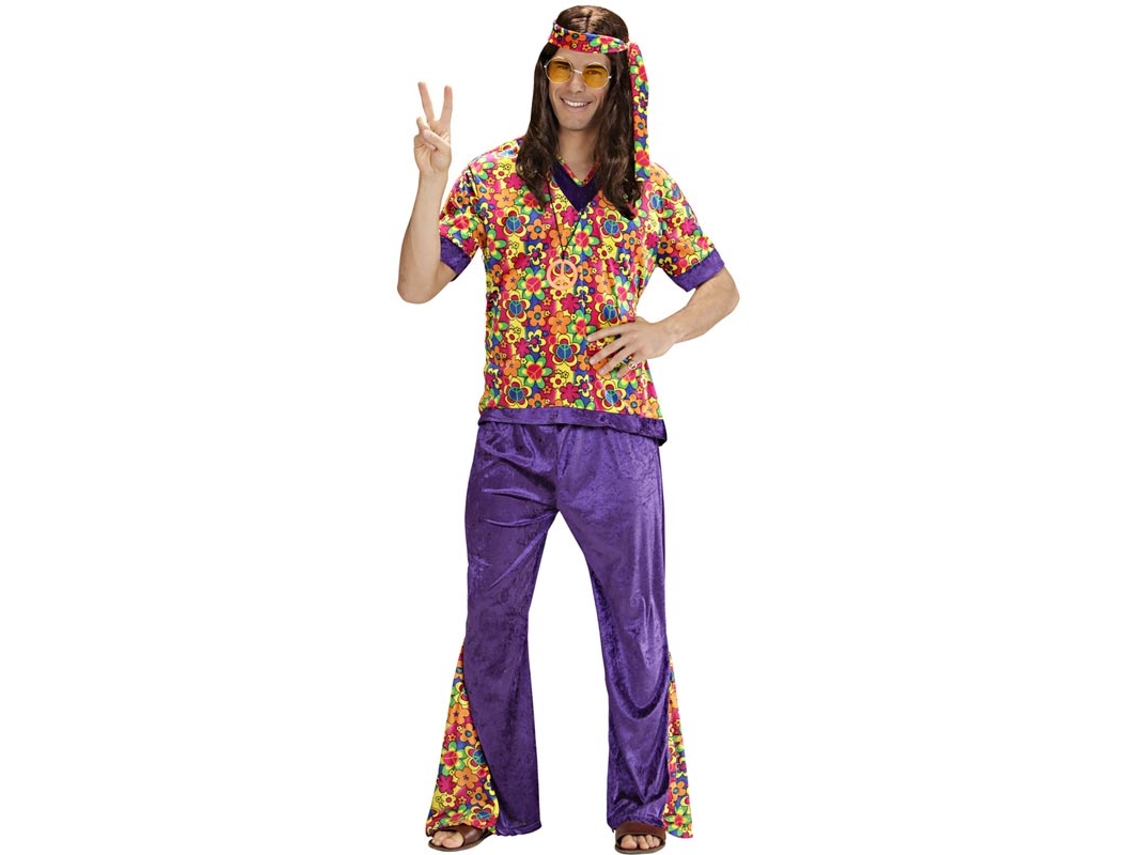 Fantasia masculina de hippie com sino de veludo
