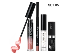 12 Colores Gloss Labial, Lápiz Labial, Exfoliante, Crema Esencia Líquida, Cosméticos Labiales 4pcs 05
