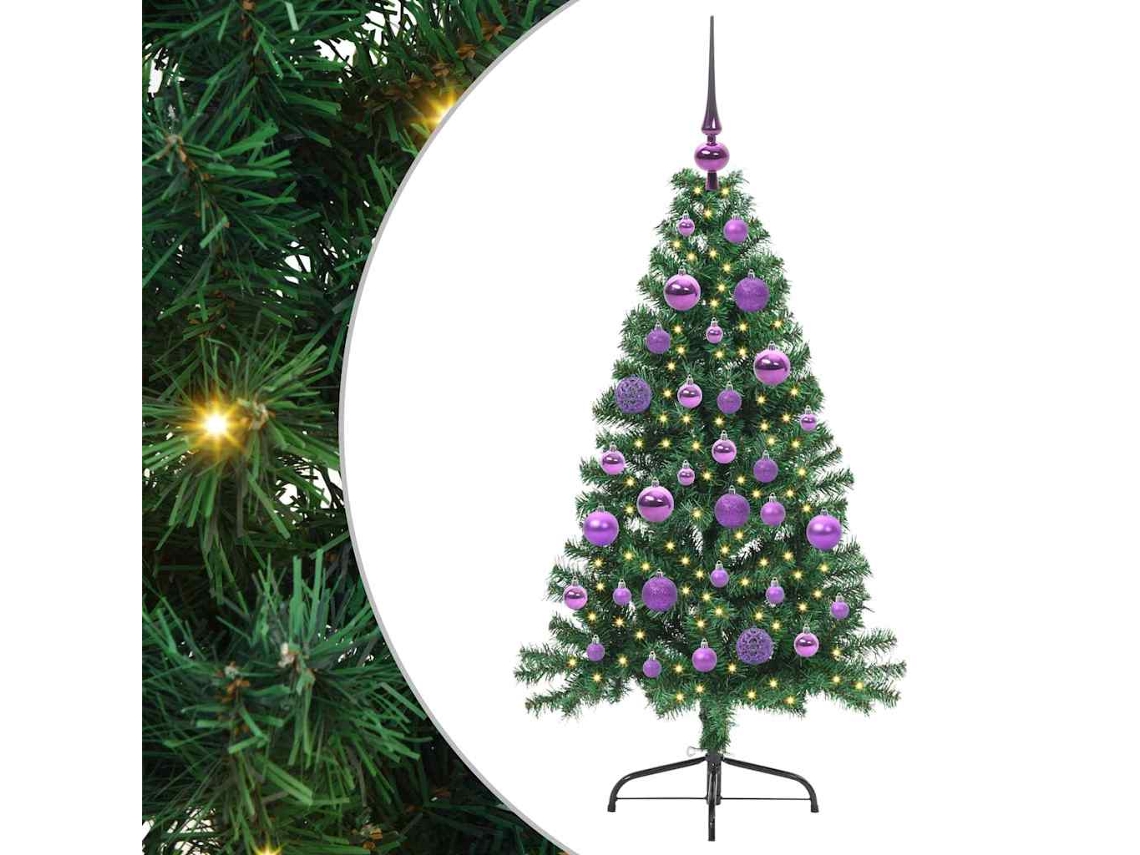 Conjunto 1 Decoração De Árvore De Natal Vidaxl Verde Pvc (120 Cm)