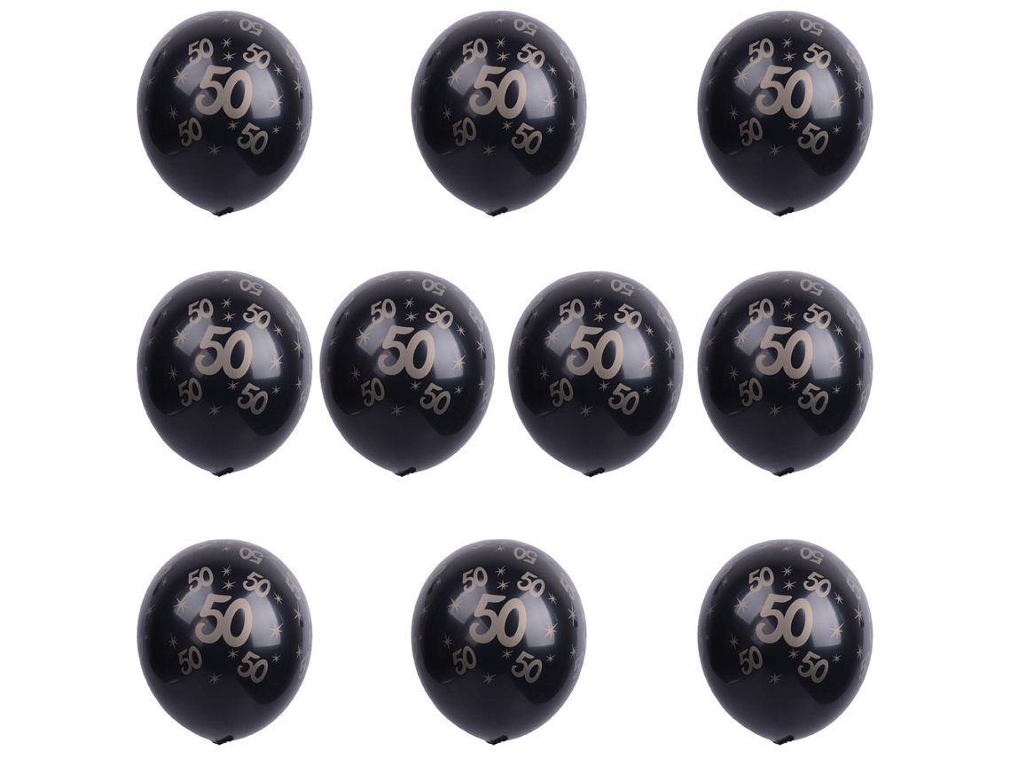 Laxiscreed - 10 Balões De Látex Pretos Para Festa, Casamento E Aniversário, 50cm