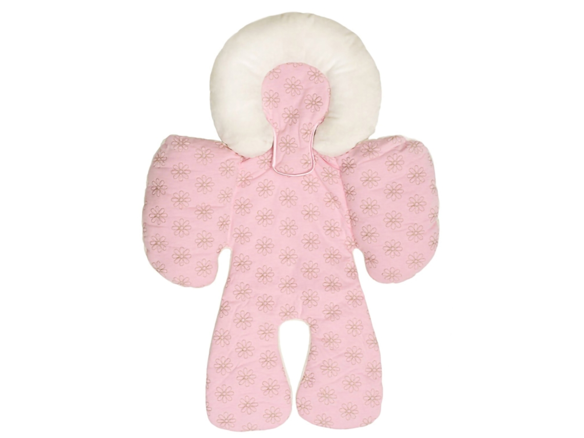 Protetor de colchão para carrinho de bebê, almofada ecológica para carrinho e berço, rosa