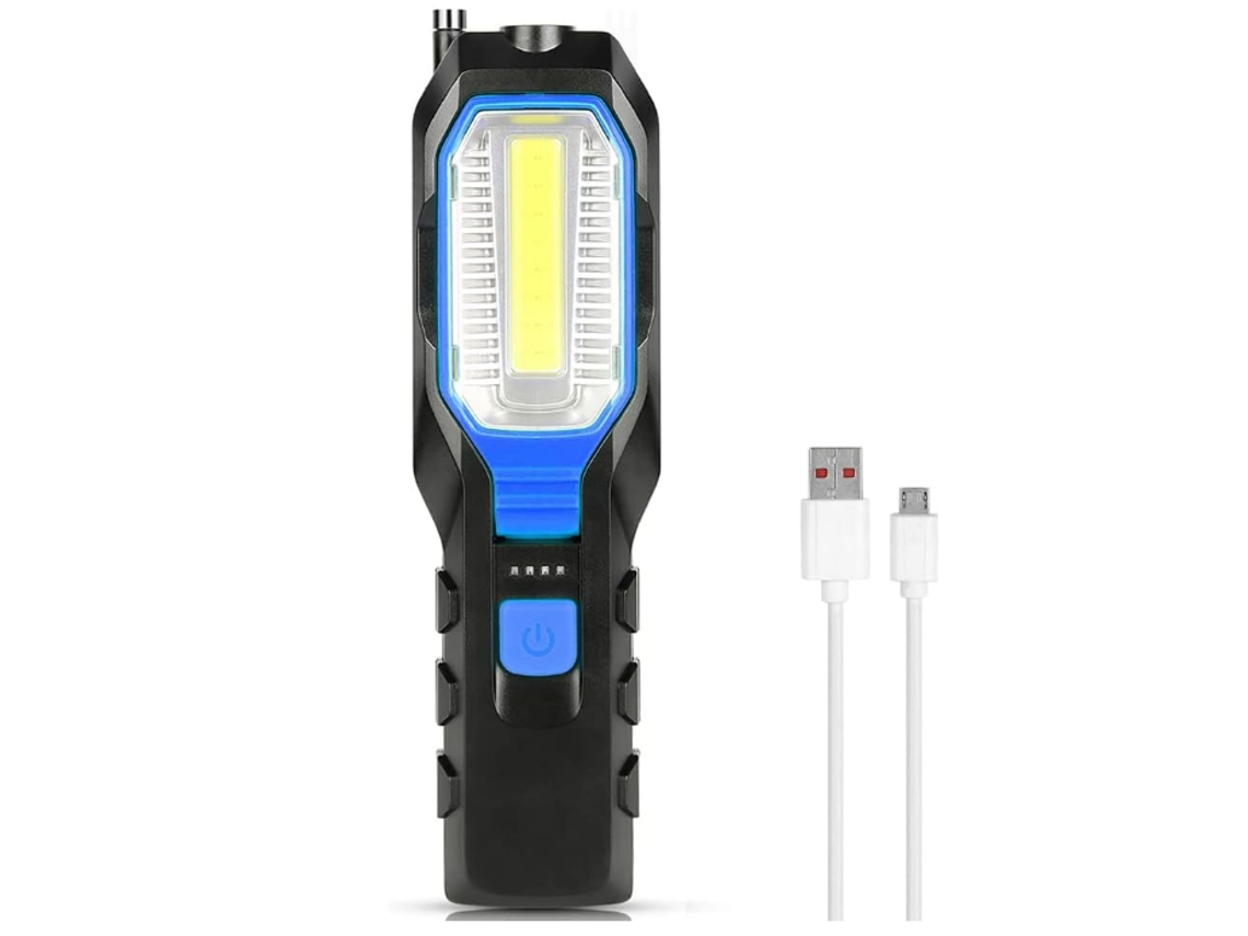 Luzes de Trabalho Recarregáveis Led Lanterna Portátil de 2800Mah com Base Magnética Luz de Acampamento com Rotação de 90 Luz de Inspeção de TURMIN