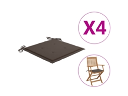Chair Cushion, Chair Cushions Vidaxl Cinzento-acastanhado Tecido (40 X 40 X 4 Cm)