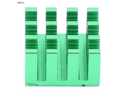 Dissipador de Calor HKJ Alumínio Verde 14x14x8mm 20 Peças