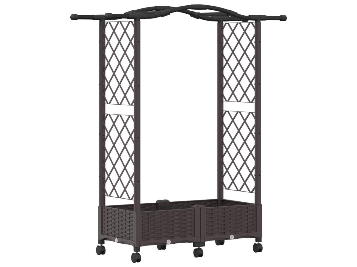 Conjunto 1 Canteiro De Jardim Elevado Vidaxl Castanho Polipropileno (124 X 40 X 129 Cm)