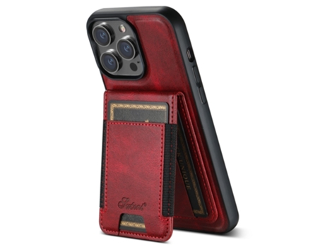 Suporte Casa Magsafe Para Iphone 12 Pro Max Suteni Pele Sintética Com Porta-cartões Vermelho