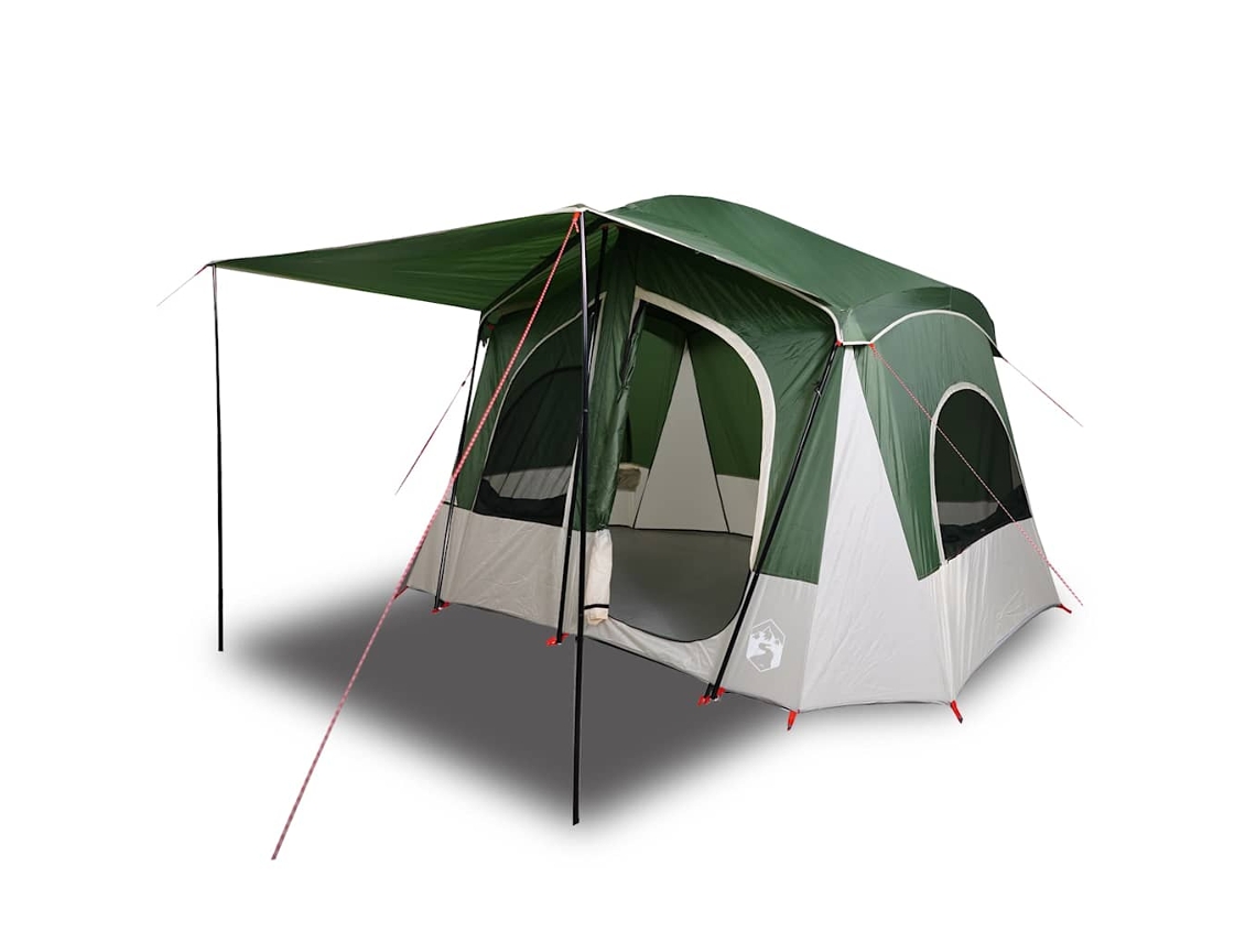 VIDAXL Tenda de Campismo Cabana para 5 Pessoas Impermeável Verde
