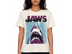 Rockinstone Jaws Movie Day Under Night Over Solid Natural Adult T-shirt Size:xl