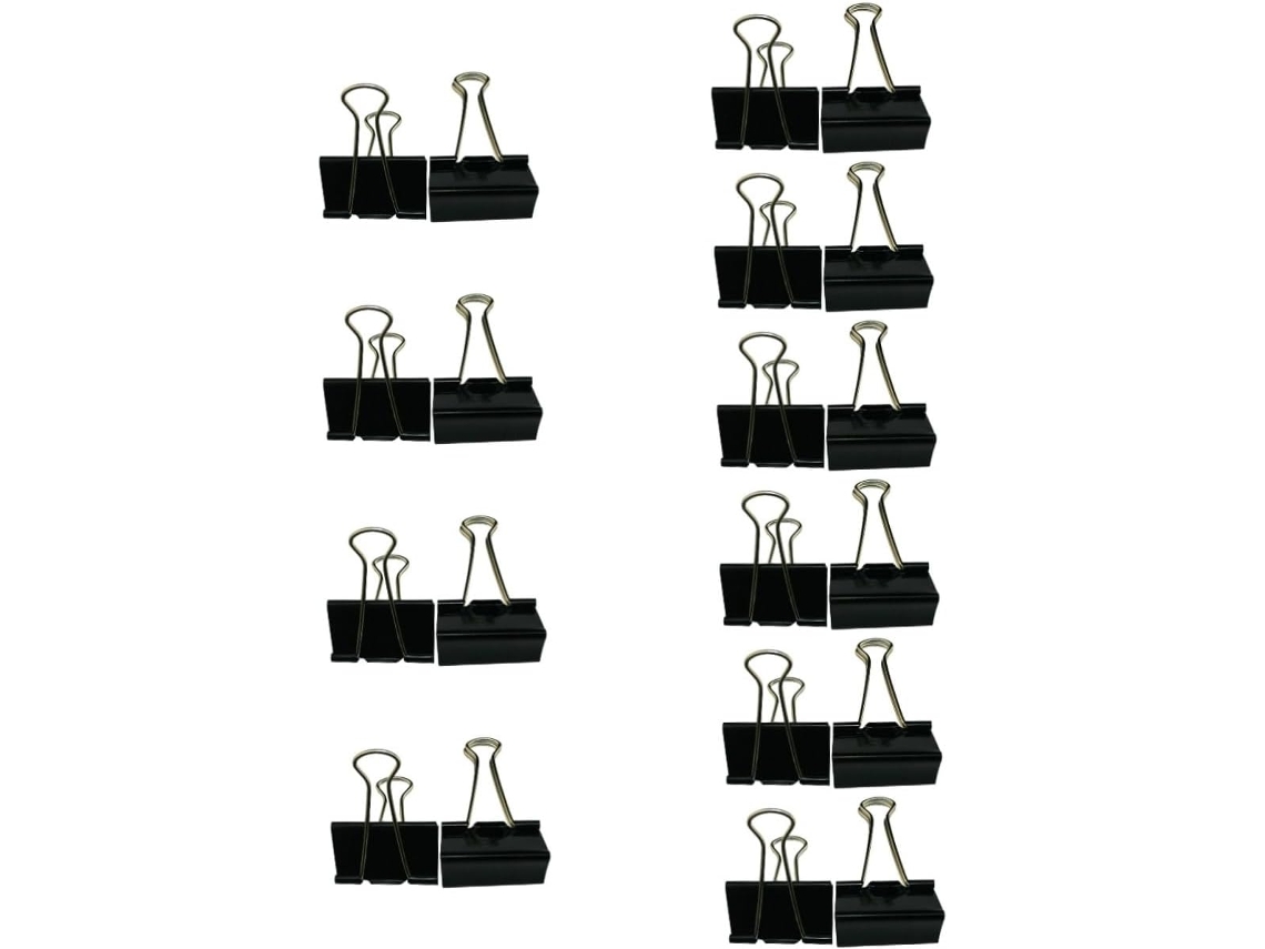 Clips de papel Tehaux em metal preto, 120 unidades, uso diário, fixação firme de documentos, organizador de mesa