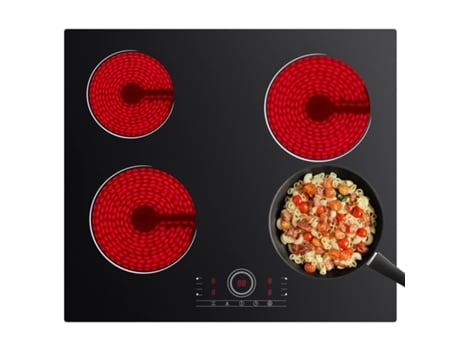 Placa De Vitrocerâmica Cdv 4 Zonas 6000w 59cm Touch Control 9 Niveles Função De Temporizador Cdver604