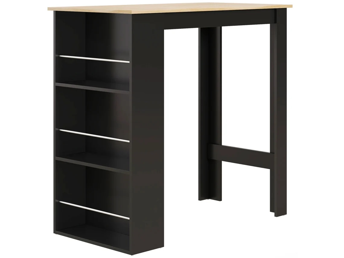 Mesa De 57x106 Cm Em Madeira Ideal Para Para Cozinha Cor Preto Para Decoração E Funcionalidade Com Design Moderno E Prático Durável E Resistente