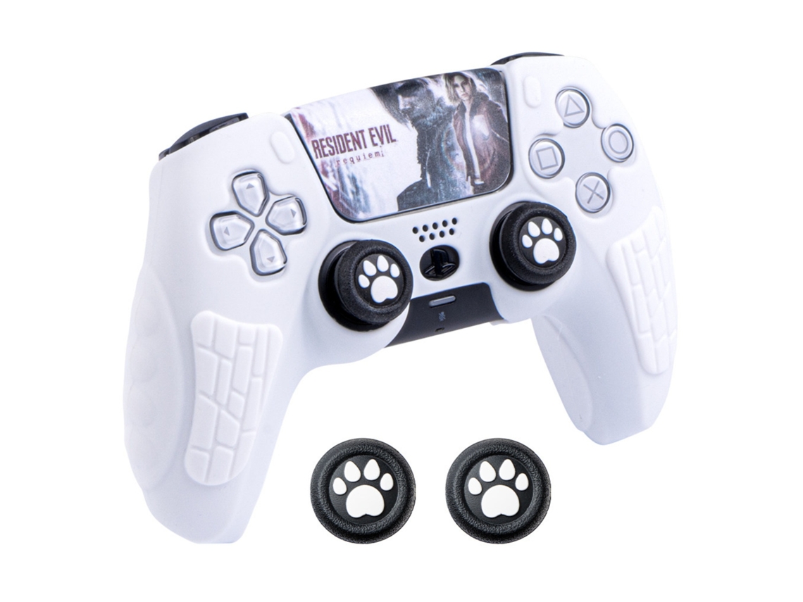 Elysve Capa Protetora Para Comando Ps5 Silicone Antiderrapante 2 Grips Branco